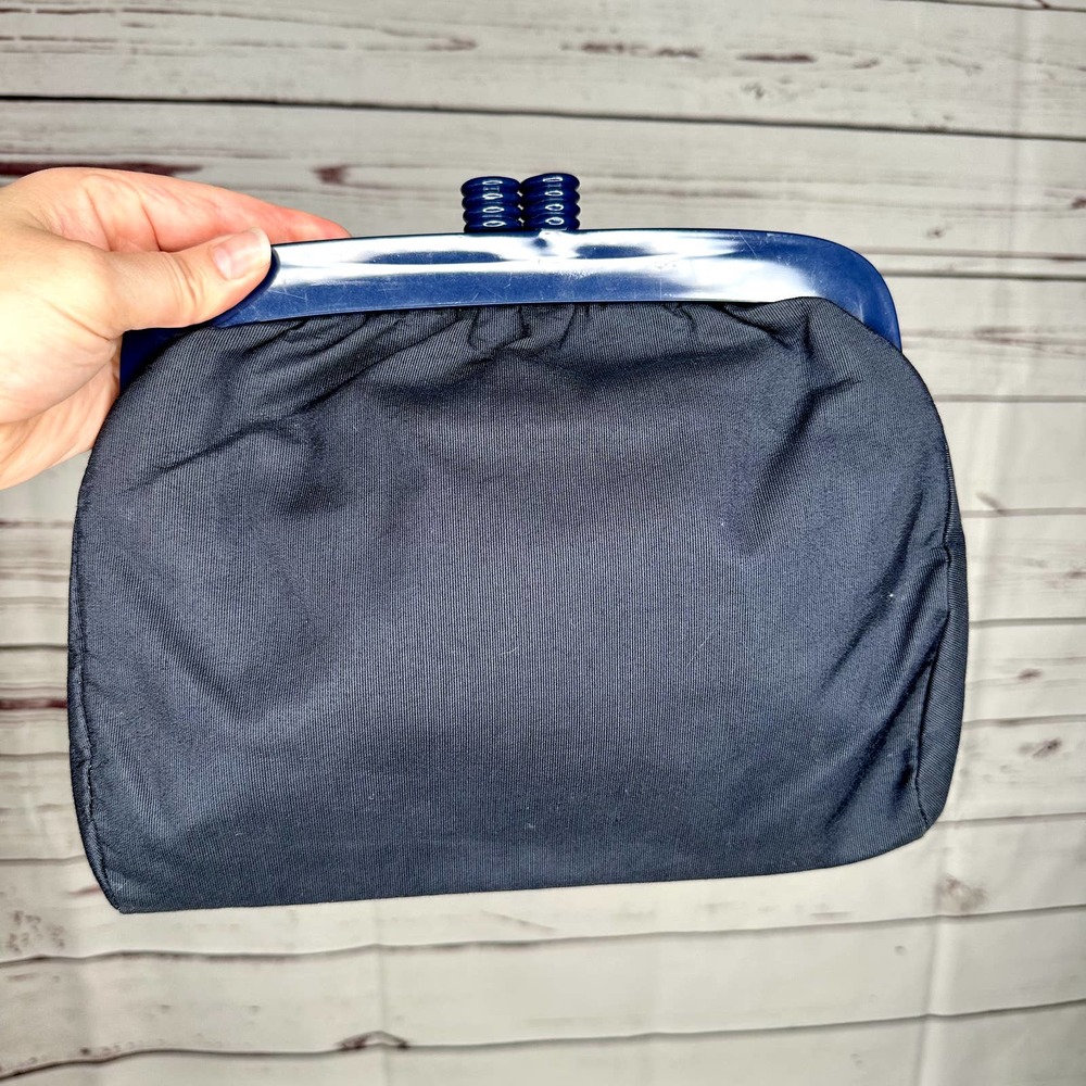 Vintage Navy Blue Clutch Made in Italy